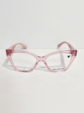 Karl Lagerfeld Translucent Blush Pink Cat Eye Eyeglass Frames